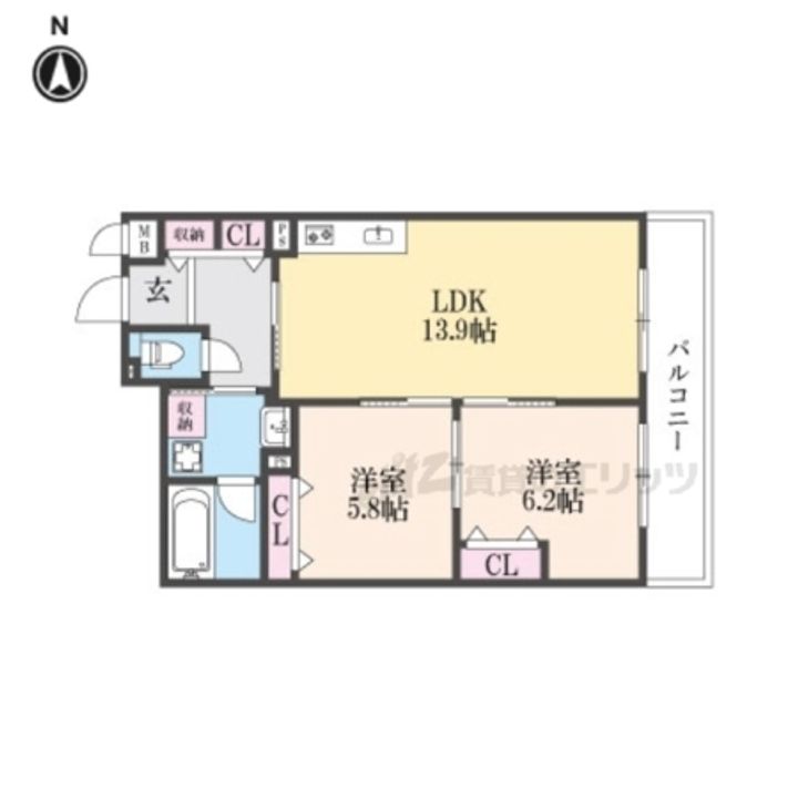 インサイトルポ山科新十条の間取り