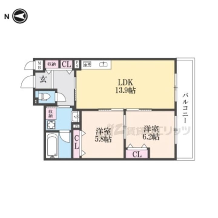 インサイトルポ山科新十条の間取り