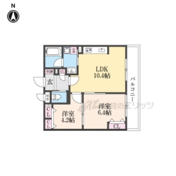 インサイトルポ山科新十条405の間取り
