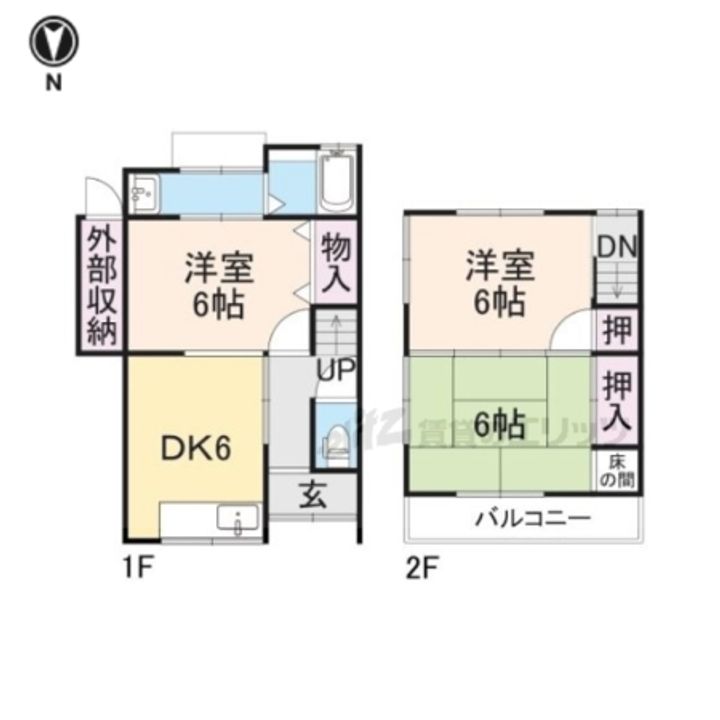 大阪府枚方市楠葉野田1丁目(一戸建)の賃貸物件戸建の間取り