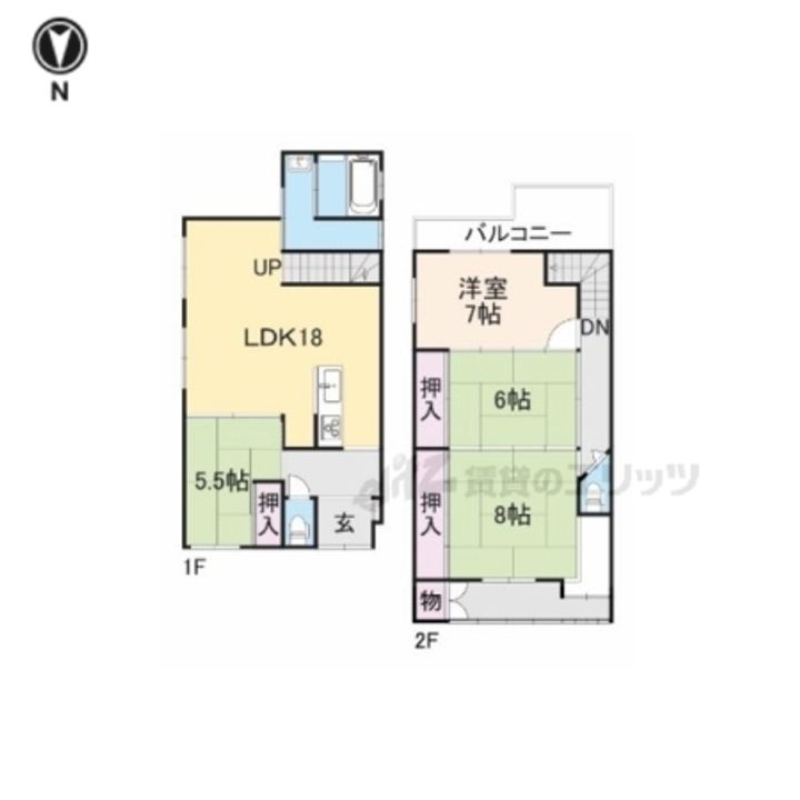京都府京田辺市河原御影(一戸建)の賃貸物件戸建の間取り