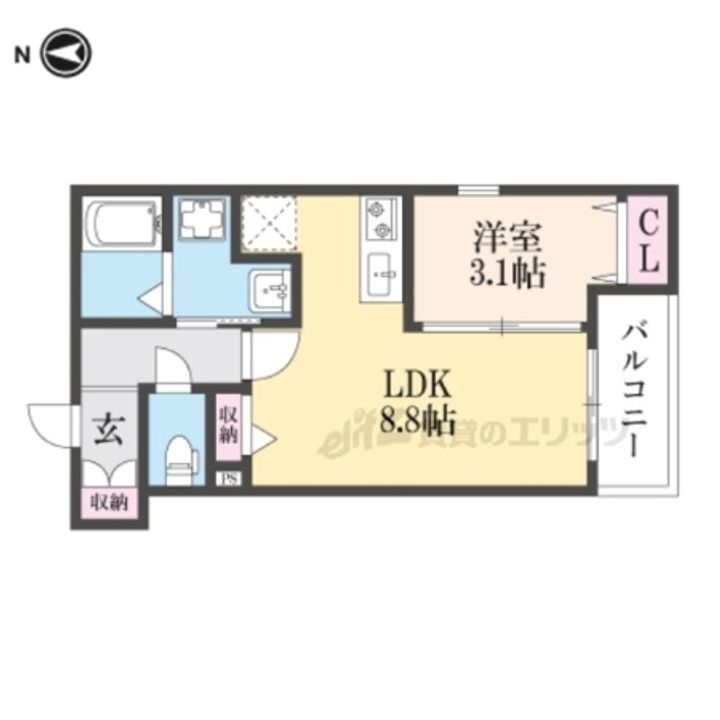 ザカラ?東本町A棟302の間取り