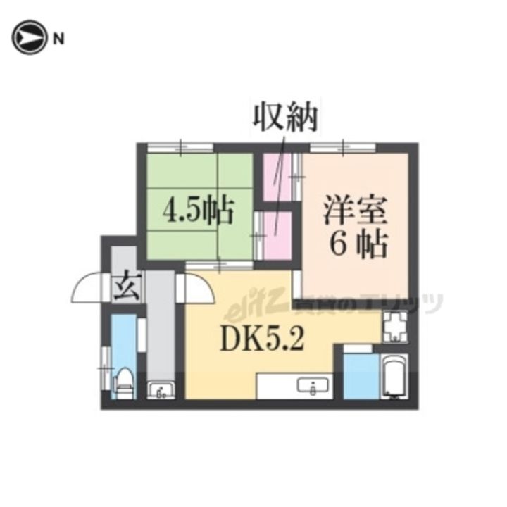 京都府城陽市久世下大谷(一戸建)の賃貸物件北4の間取り