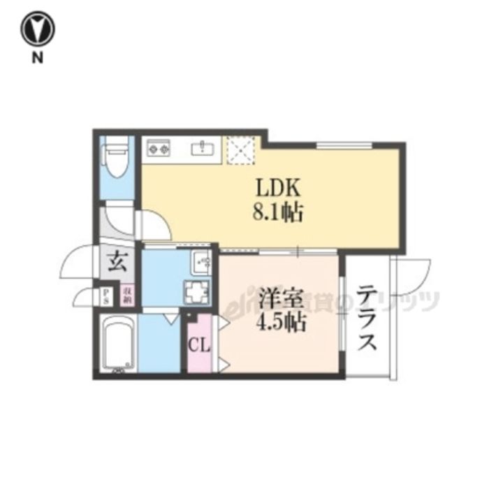 グランツ東福寺101の間取り