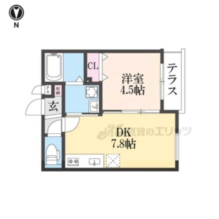 グランツ東福寺104の間取り