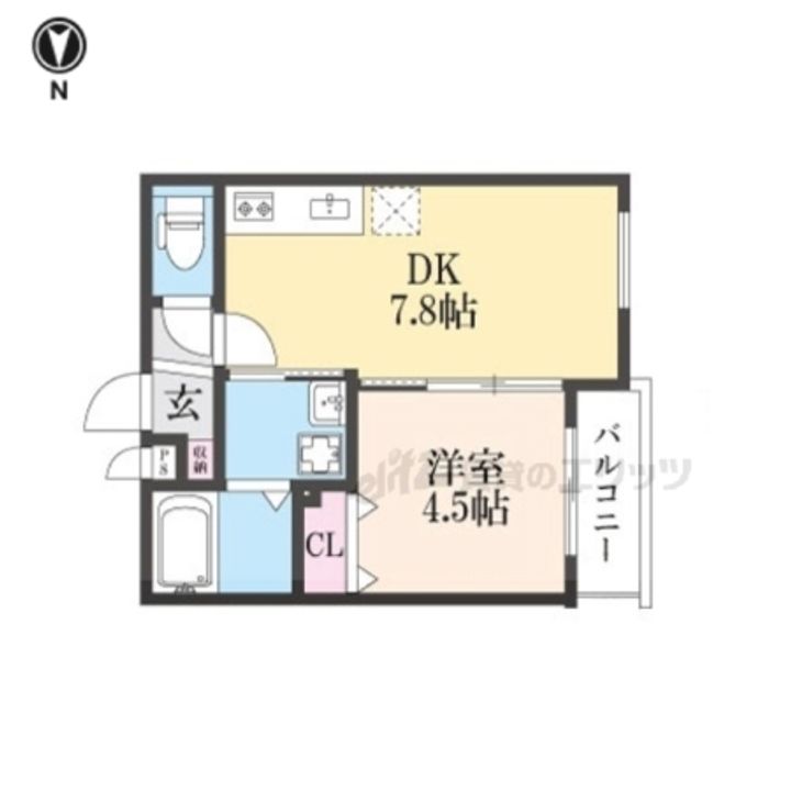 グランツ東福寺203の間取り