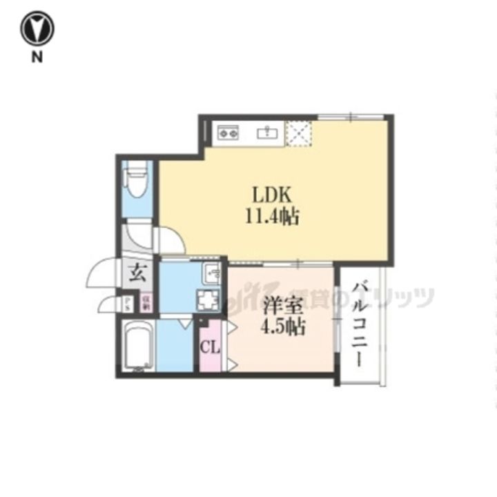 グランツ東福寺301の間取り