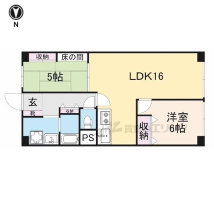 若江岩田スカイハイツ608の間取り
