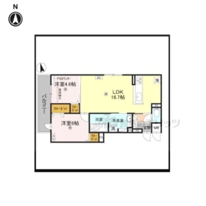 OKAYAMATE嘉平202の間取り
