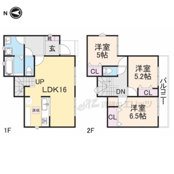 京都府木津川市山城町平尾東黒部(一戸建)の賃貸物件1号棟の間取り