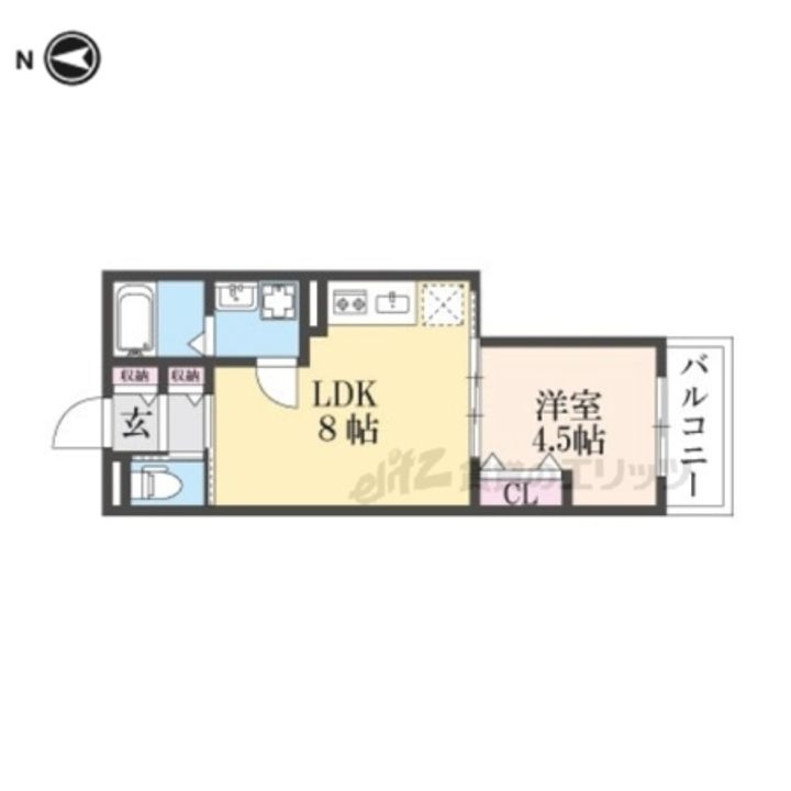 プレサンスクレージュ喜里川町 North203の間取り