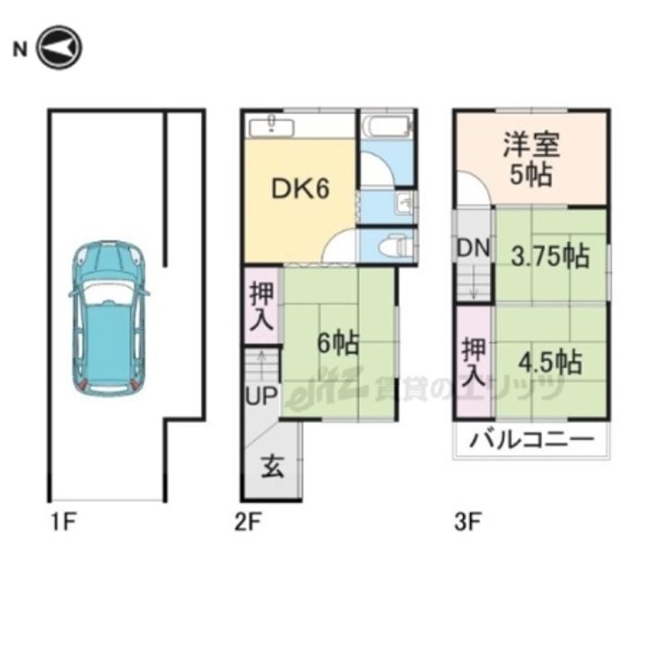 奈良県奈良市南紀寺町4丁目(一戸建)の賃貸物件貸家の間取り