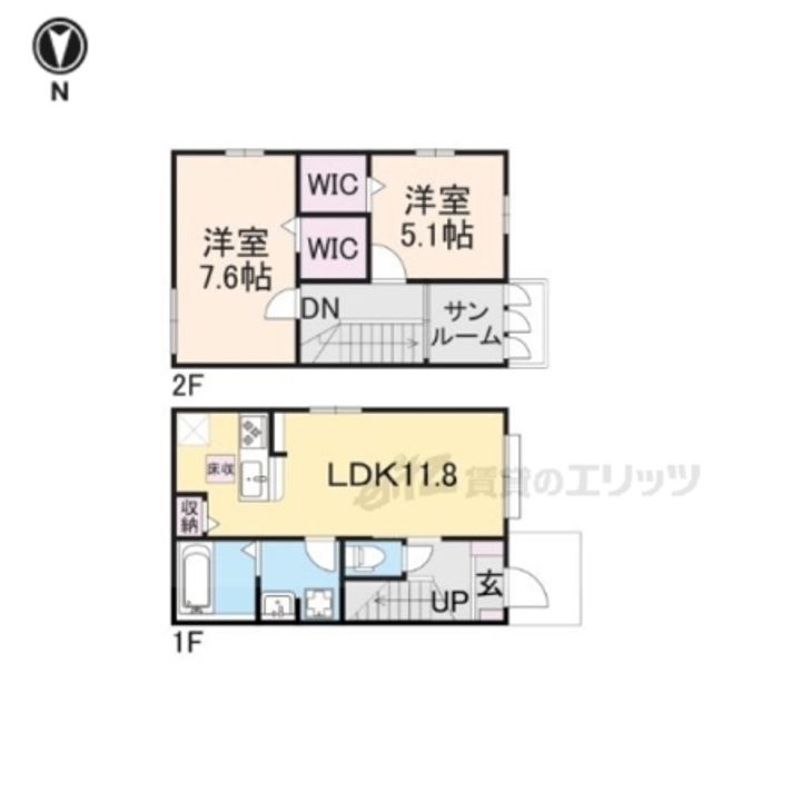 京都府八幡市下奈良出垣内(一戸建)の賃貸物件101の間取り