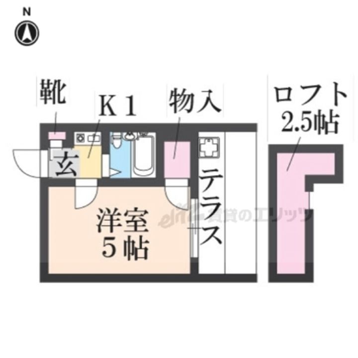 ハッピーヒルズ喜里川103の間取り