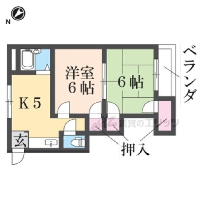 コスモ津田北マンション401の間取り