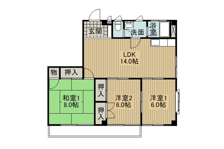 ハイツタカノ2号棟の間取り