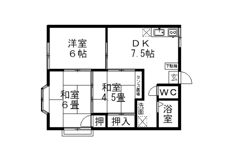 ポム・メゾン赤砂の間取り